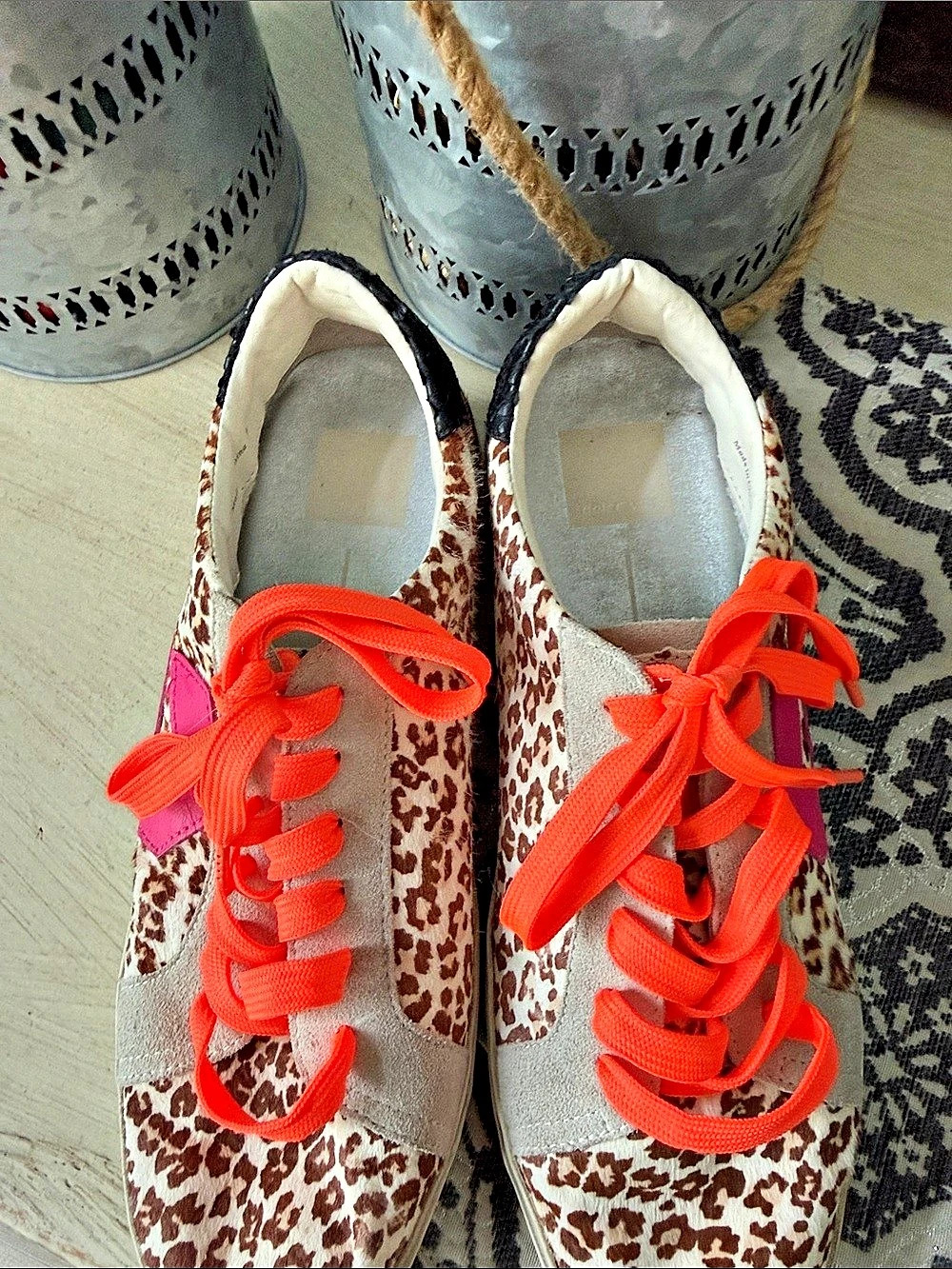 Dolce Vita Zina Sneaker Leopard Print Brown & Orange